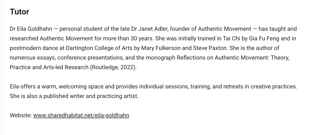 4 Authentic Movement